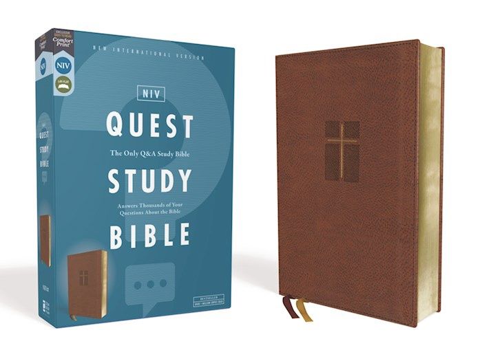 NIV QUEST STUDY BIBLE COMFORT PRINT BROWN LEATHERSOFT
