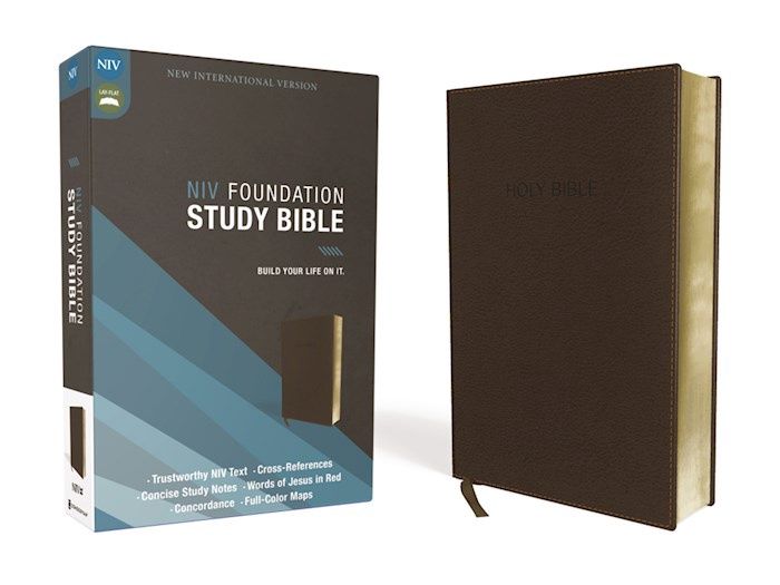 NIV FOUNDATION STUDY BIBLE RED LETTER EDITION EARTH BROWN MATTE LEATHERSOFT