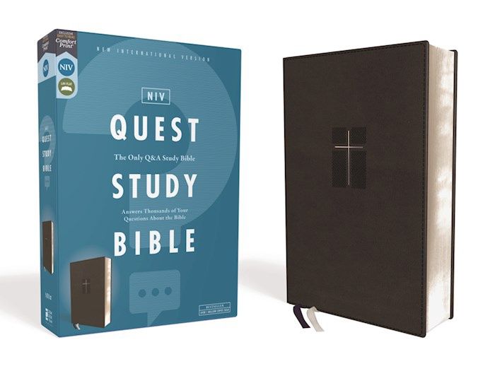 NIV QUEST STUDY BIBLE COMFORT PRINT BLACK LEATHERSOFT