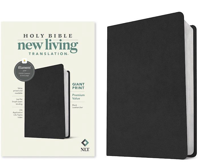 NLT GIANT PRINT PREMIUM VALUE FILAMENT BIBLE BLACK LEATHERLIKE