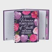A GODLY WOMAN PLANTS SEEDS OF FAITH THAT BLOOM FOR ETERNITY SPIRAL NOTEBOOK W/ PEN