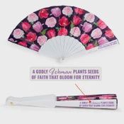 A GODLY WOMAN PLANTS SEEDS OF FAITH THAT BLOOM FOR ETERNITY FOLDING HAND FAN