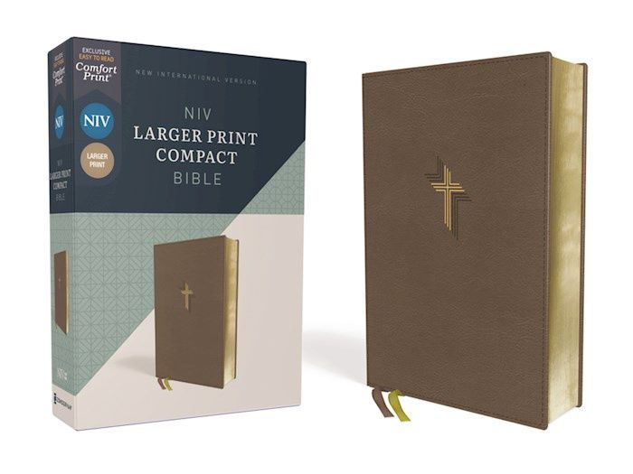 NIV COMFORT PRINT COIMPACT BIBLE LARGE PRINT BROWN LEATHERTOUCH