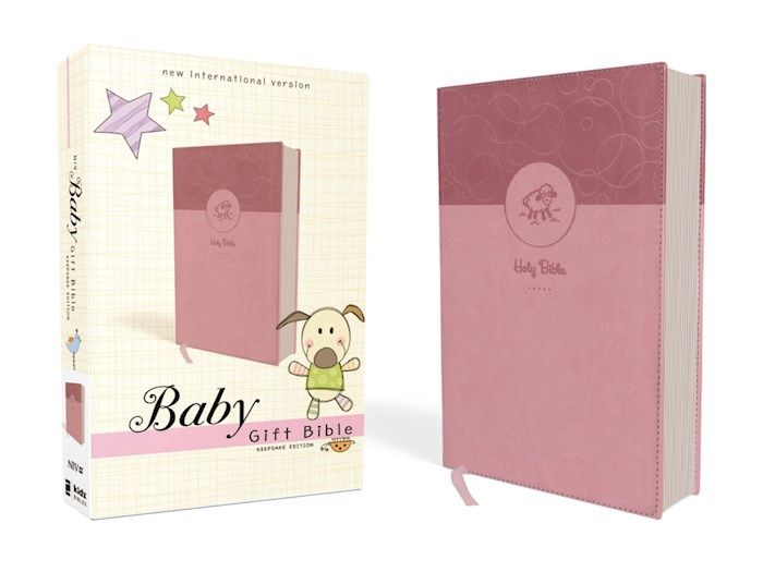 NIV BABY GIFT BIBLE COMFORT PRINT PINK LEATHERSOFT