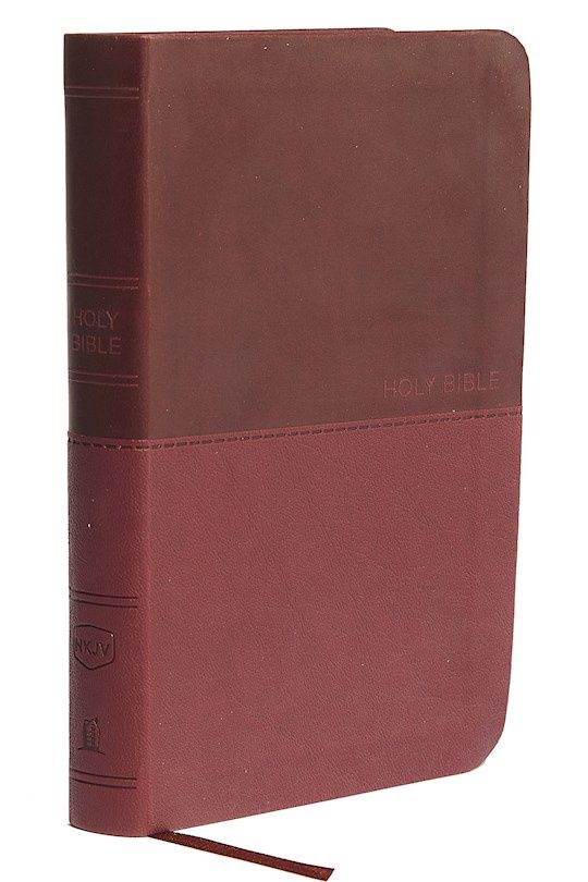 NKJV THINLINE BIBLE COMPACT COMFORT PRINT BURGUNDY LEATHERSOFT