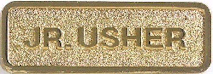 JR USHER MAGNETIC BADGE BRASS