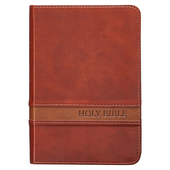 KJV COMPACT LARGE PRINT REFERENCE BIBLE  BROWN TWO TONE FAUX LEATHER