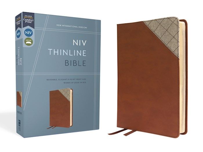 NIV THINLINE BIBLE COMFORT PRINT BROWN LEATHERSOFT
