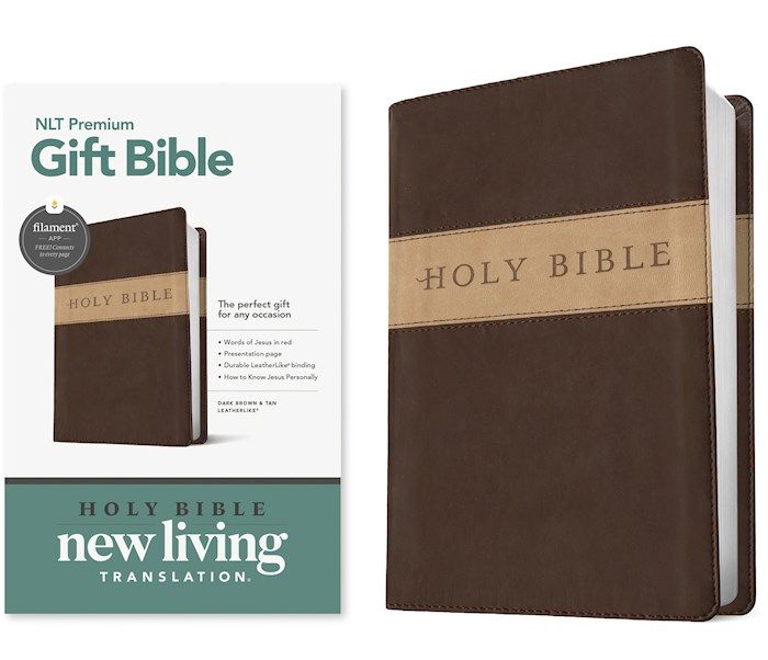 NLT PREMIUM GIFT BIBLE FILAMENT ENABLED DARK BROWN/TAN TUTONE