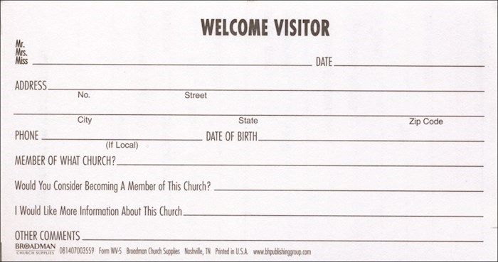 VISITOR CARD -WELCOME VISITOR