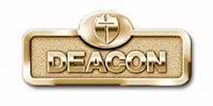 Badge-Deacon W/Cross-Magnetic Back-Brass (2-1/16" X 2/3")