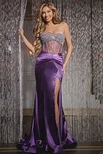 JOVANI D5409, Colour: Purple, Size: 4