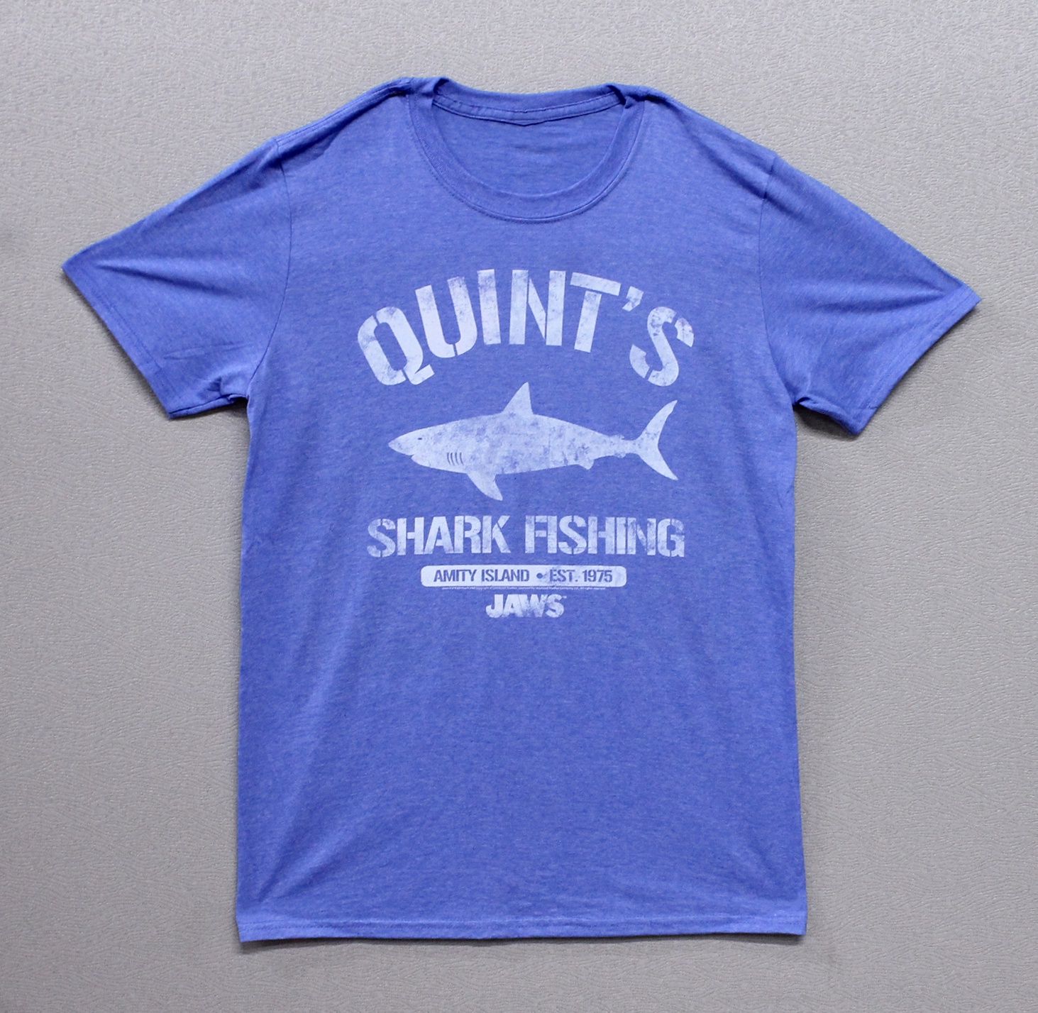 JAWS Quint's Shark Fishing Distressed- Light Heather Blue