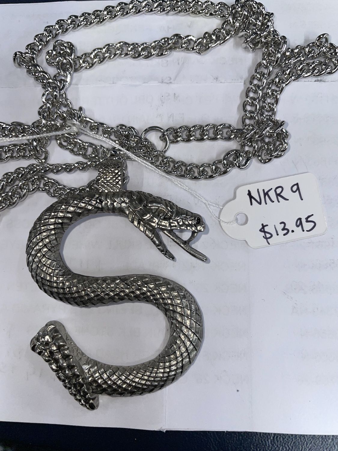 Large Slv. S-Shaped Snake Necklace