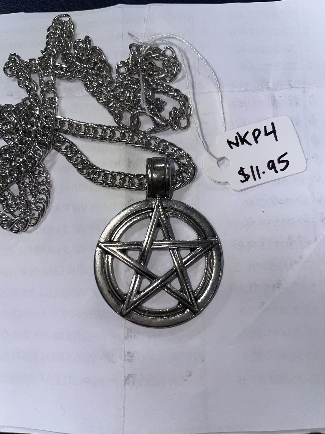 Lined Circle with Pentagram Necklace