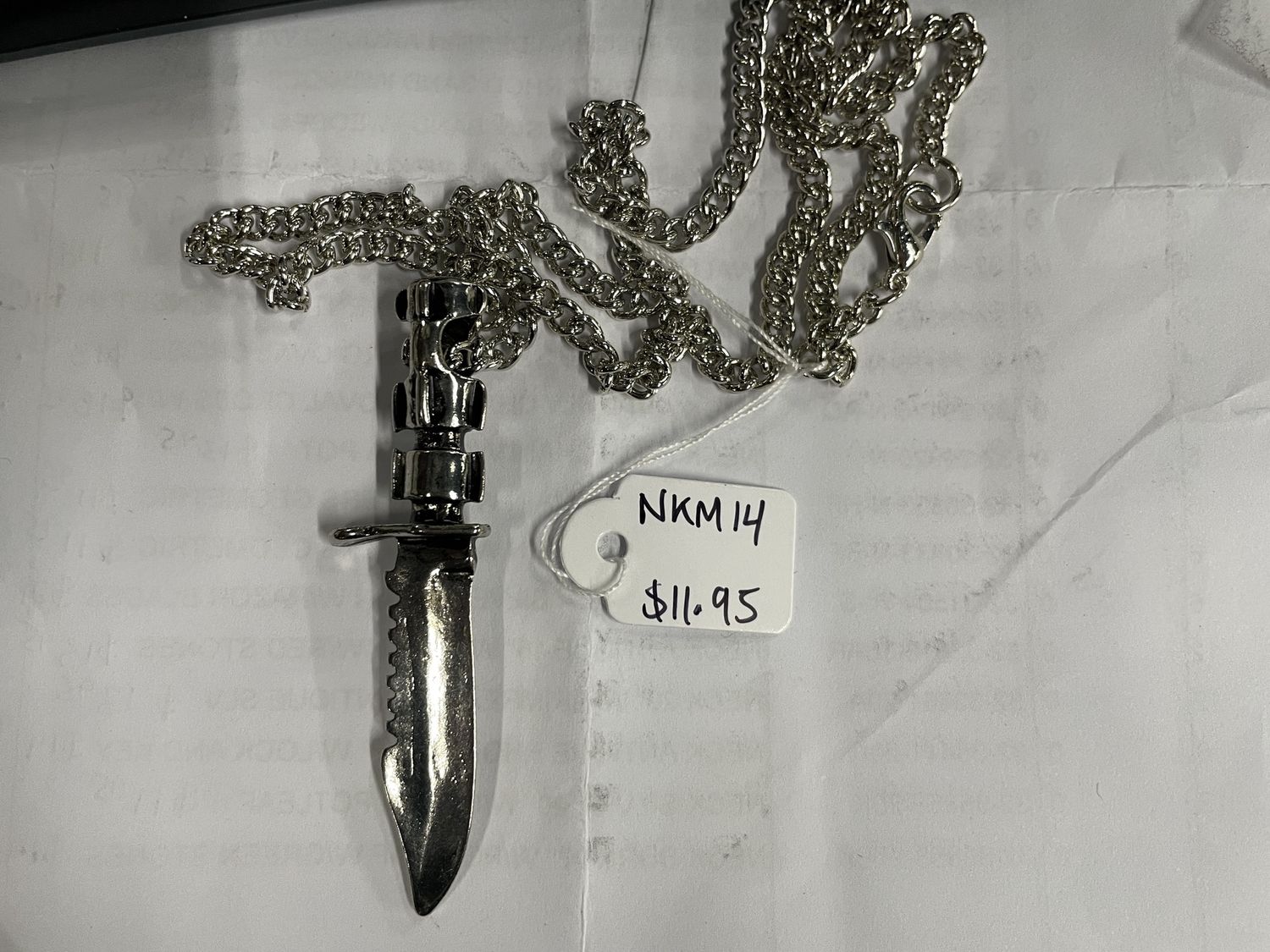 Silver US Army Knife Necklace
