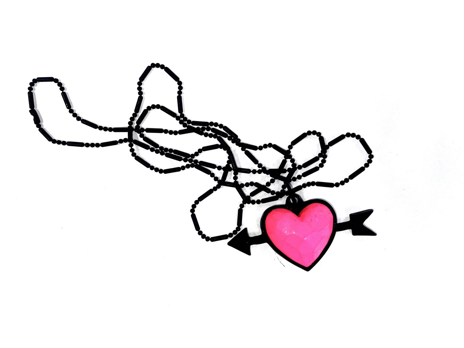 Pink Heart w/Arrow Necklace