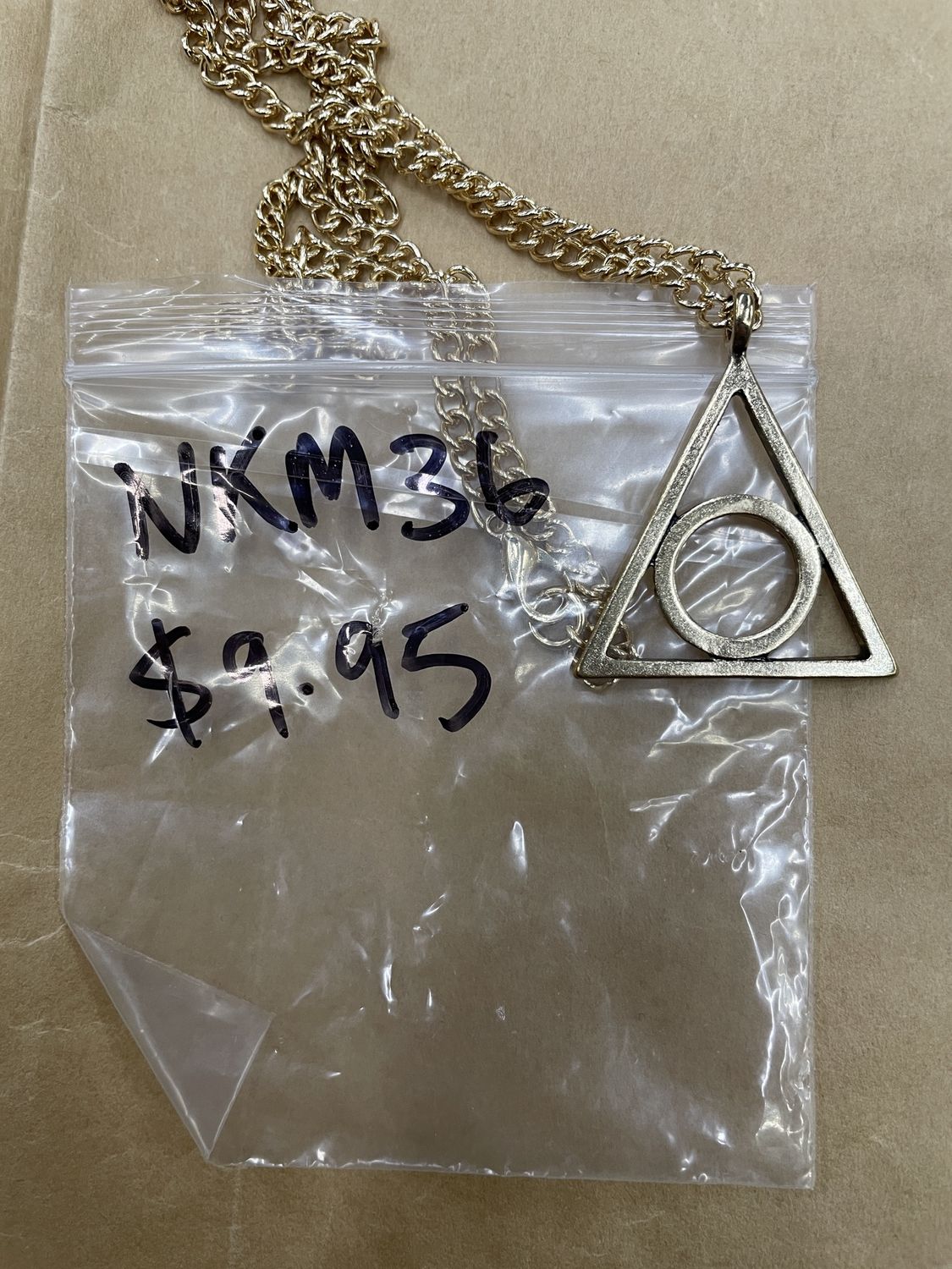 Golden Illuminati Triangle Necklace