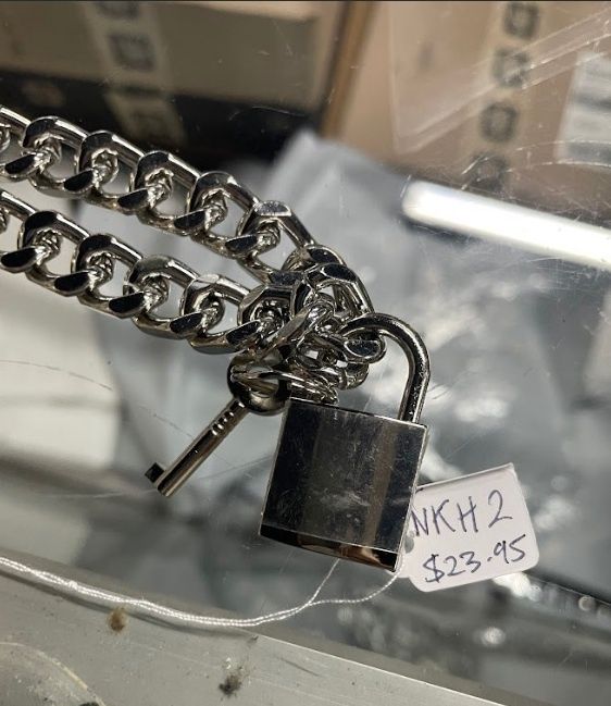 Square Lock w/ Keys Chain Necklace