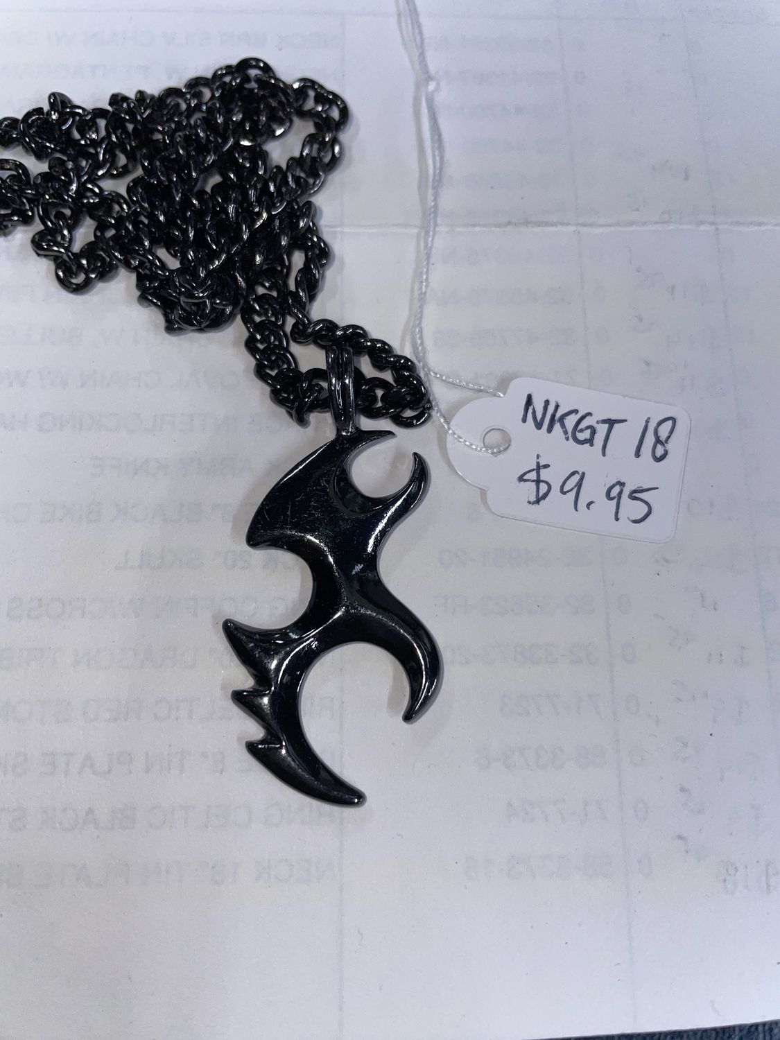 20" Cut Curb Tribal Hematite Necklace