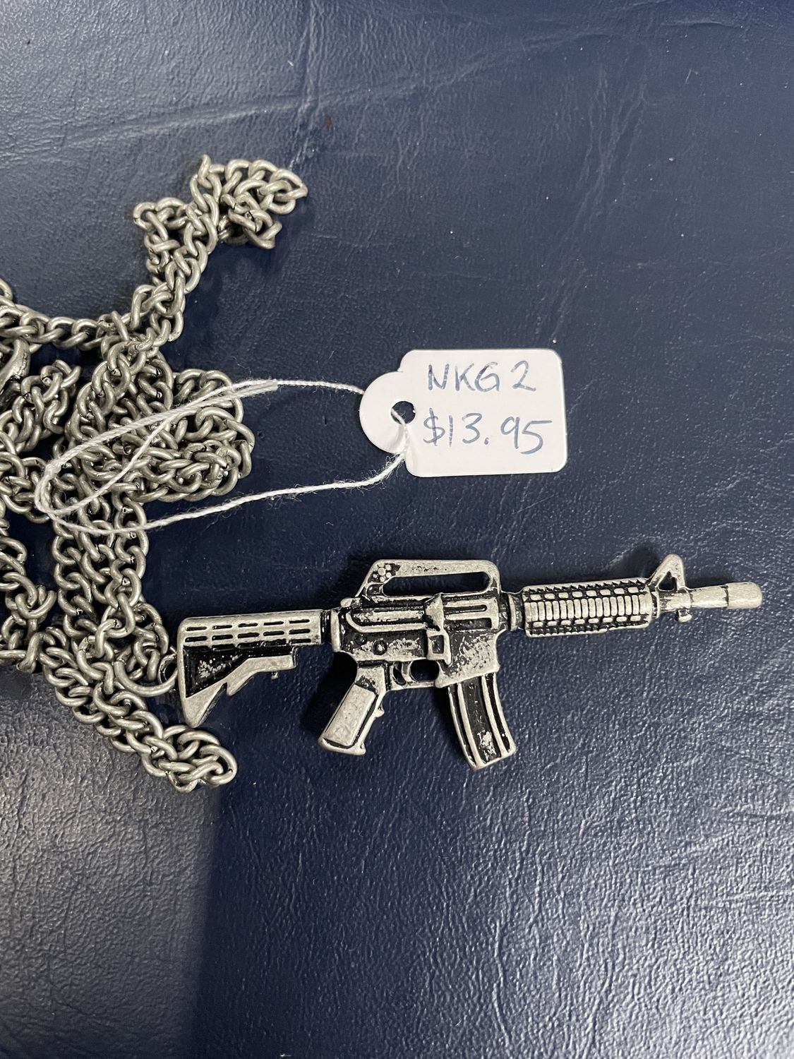 Burnt Silver AK47 Necklace