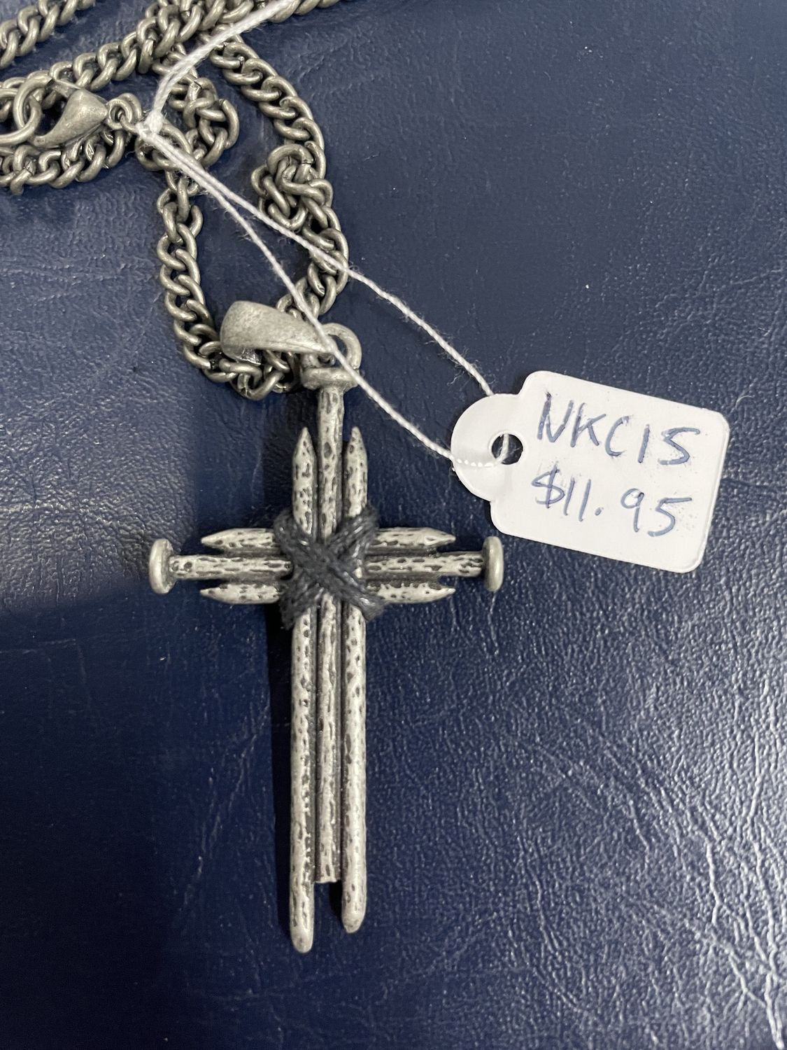 Triple Nails Dull Cross Necklace