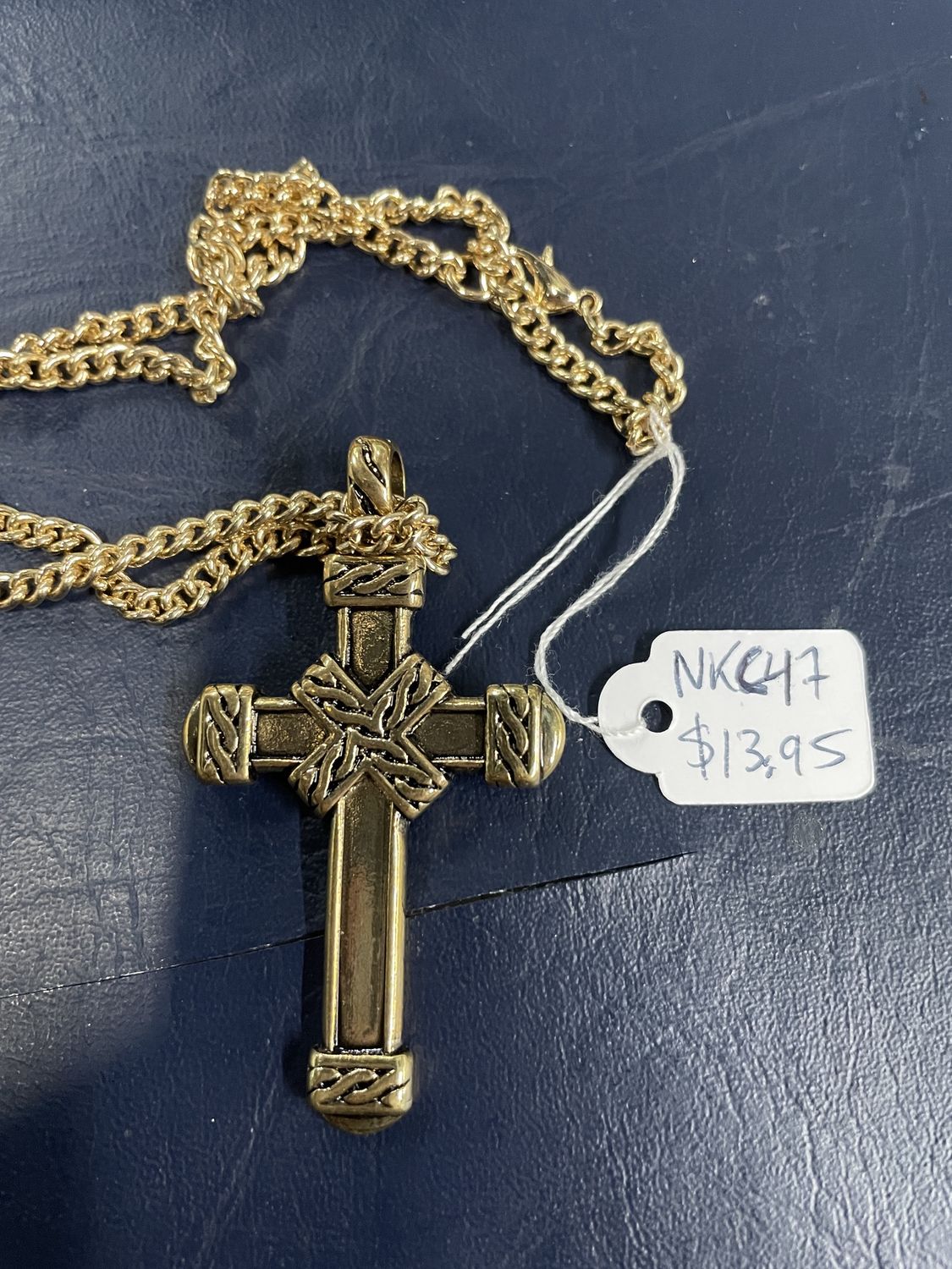 Gold Cross Necklace w/ Knots