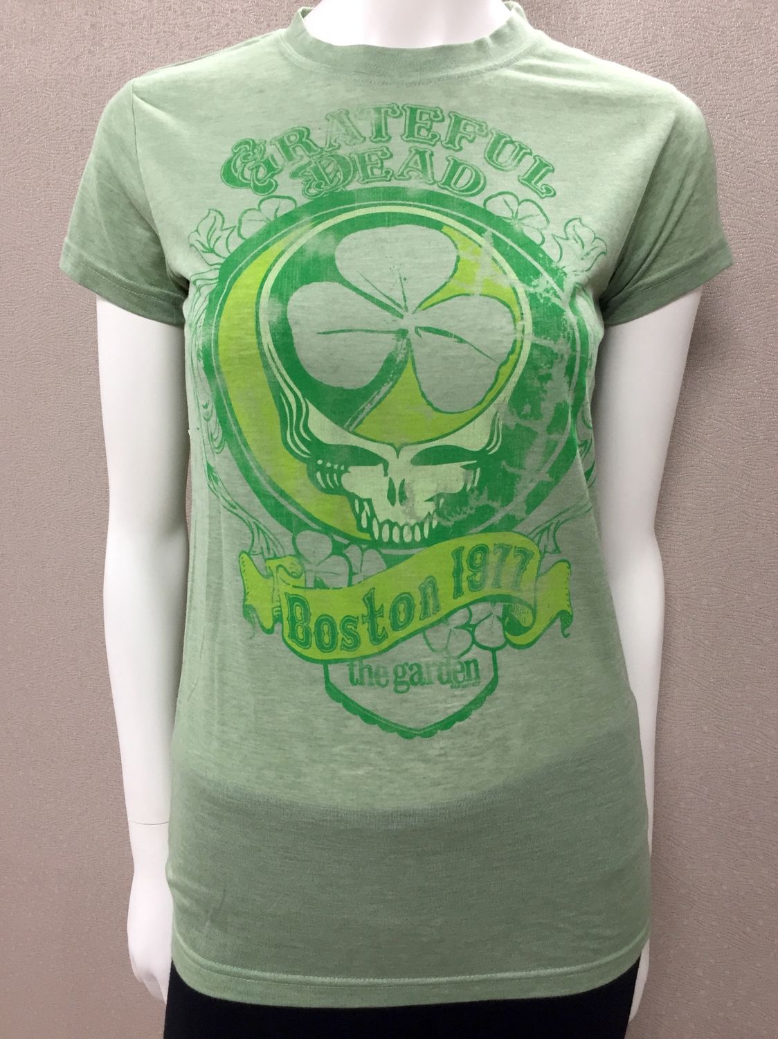 Grateful Dead Green Shirt Boston Show Womens