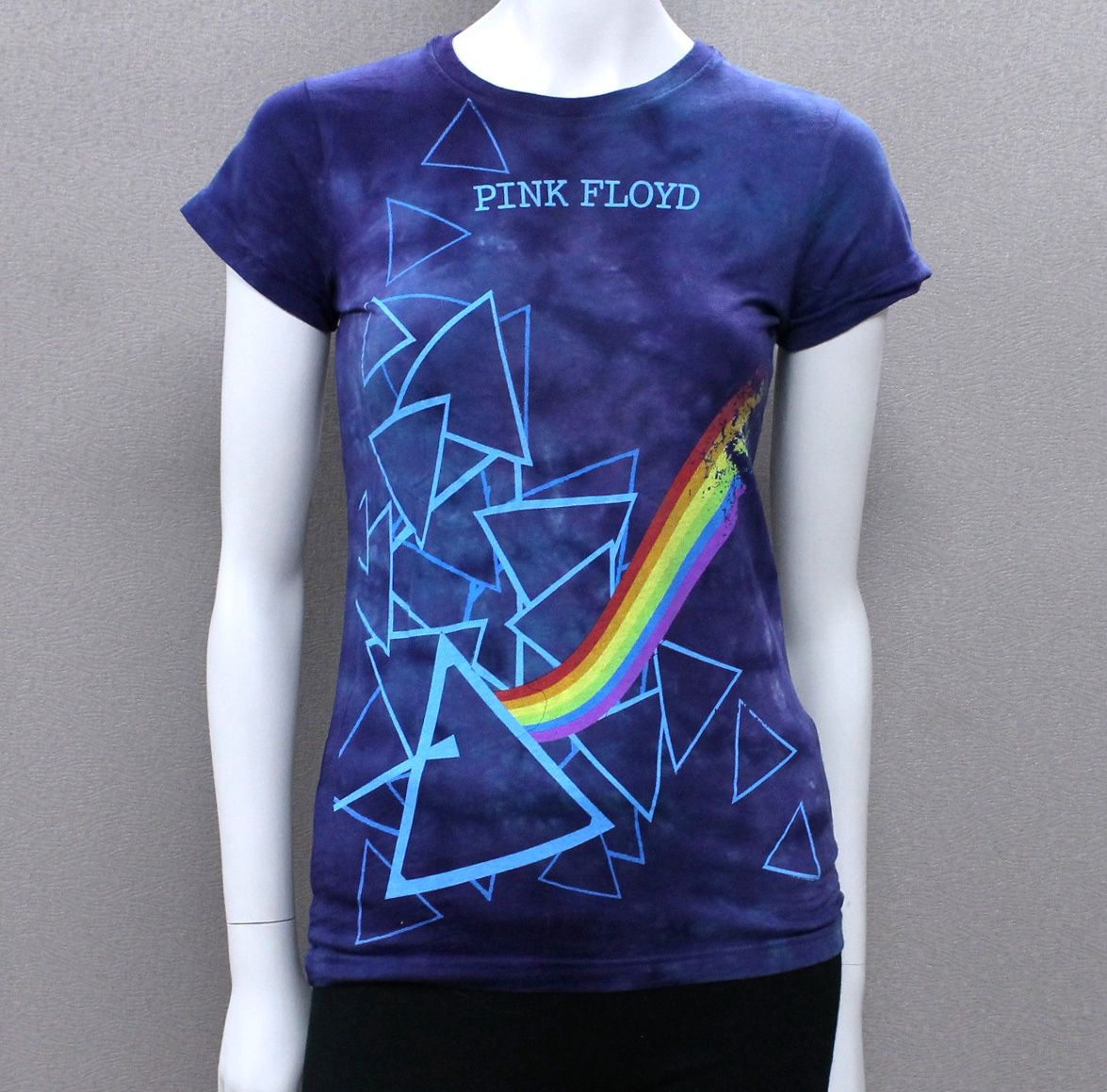 Pink Floyd Dark Side Many Triangles Tye Dye Womens
