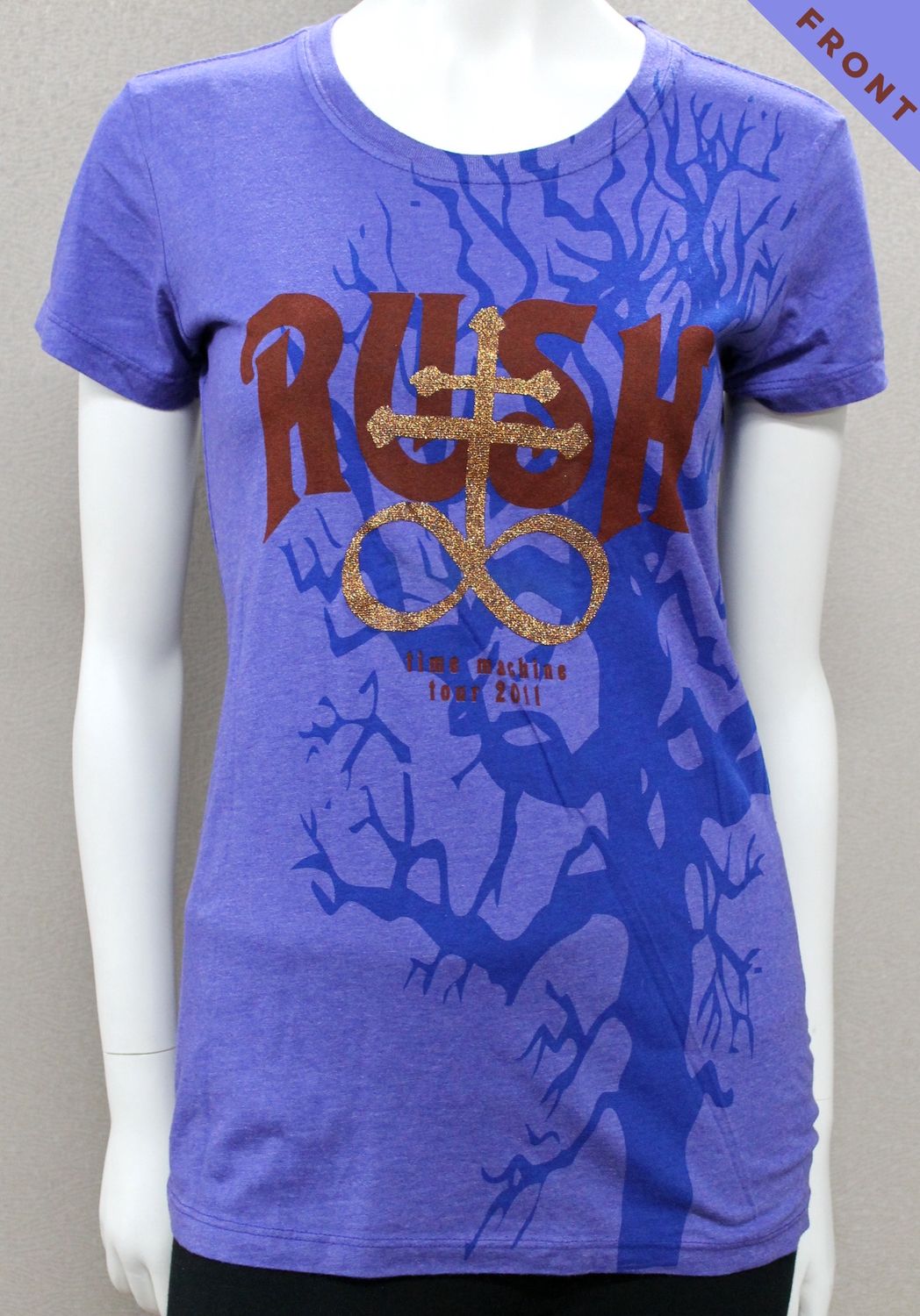 Rush Time Machine Tour Shimmer Logo Purple Womens
