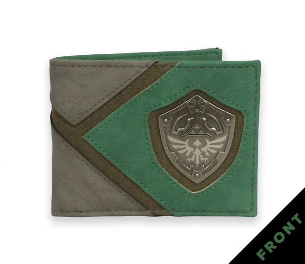 ZELDA - Silver Metal Badge Bifold Wallet