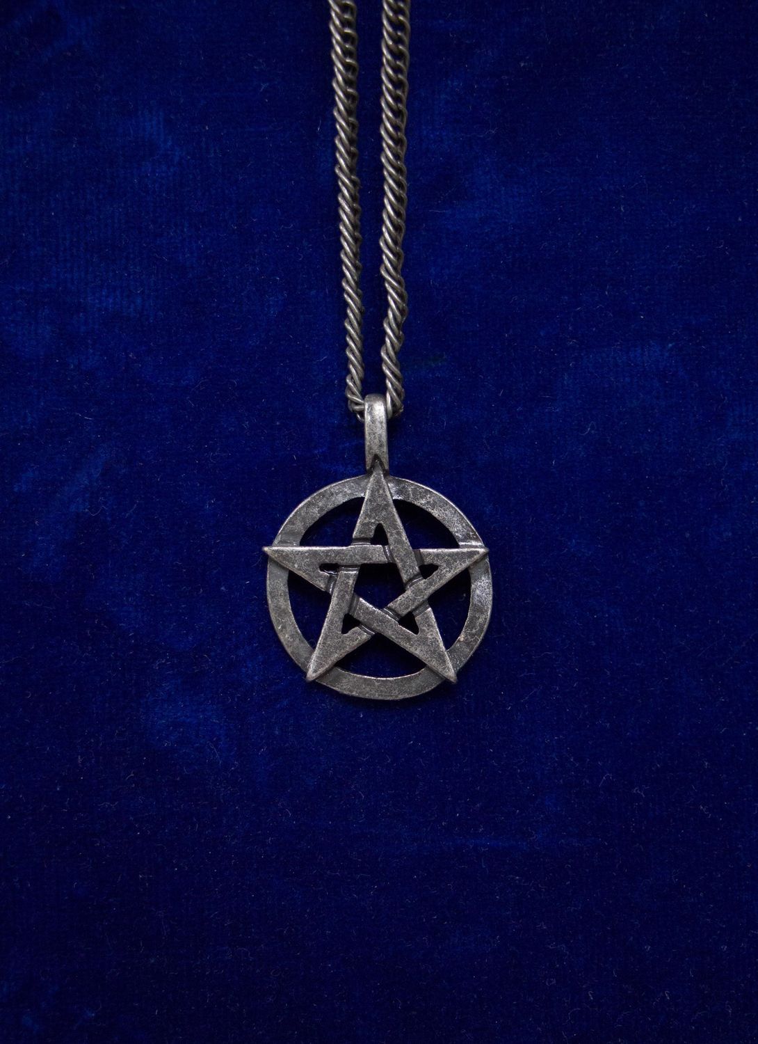 Burnt Silver Pentagram Necklace