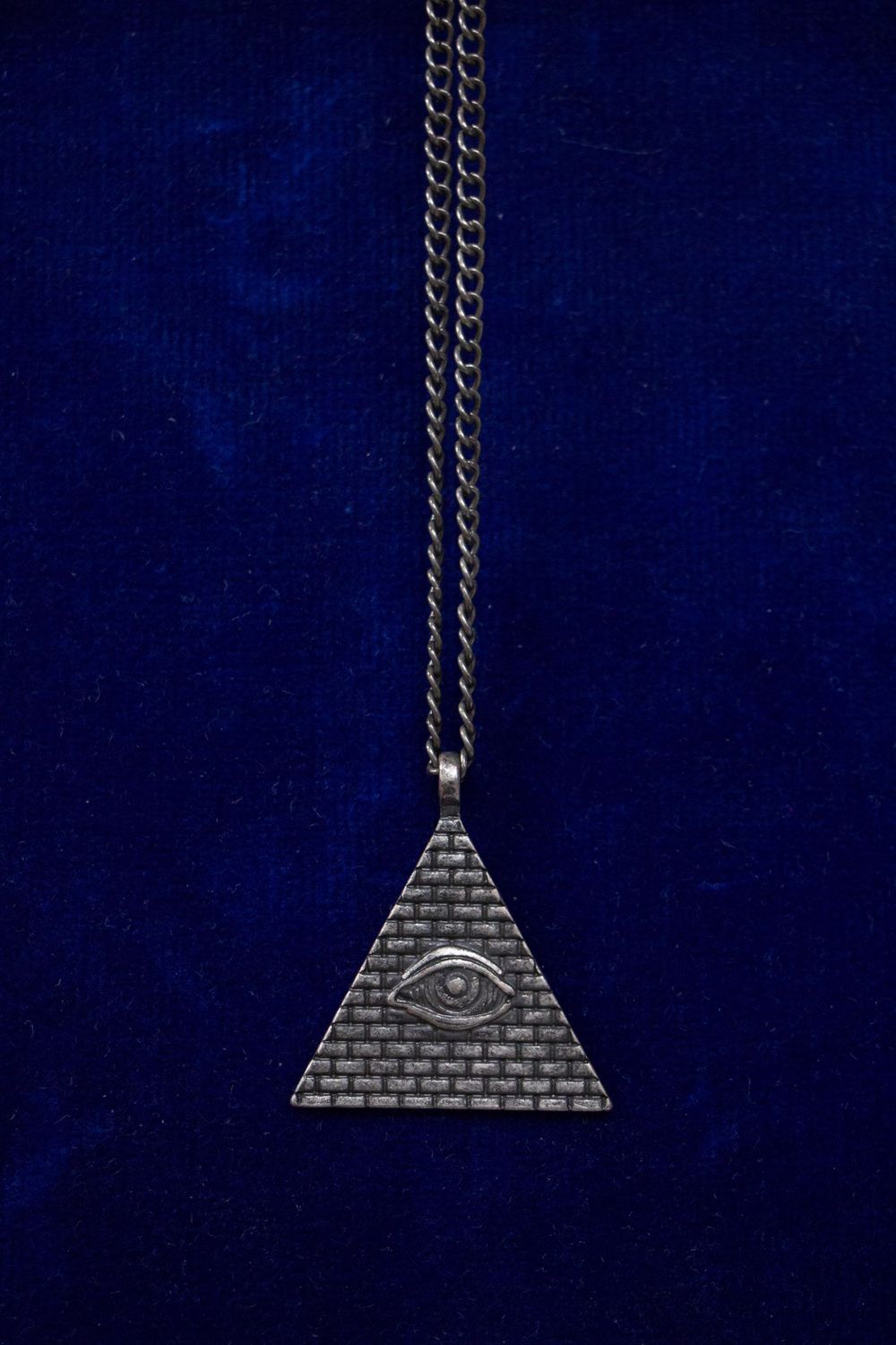 Silver All Seeing Eye Triangle Necklace