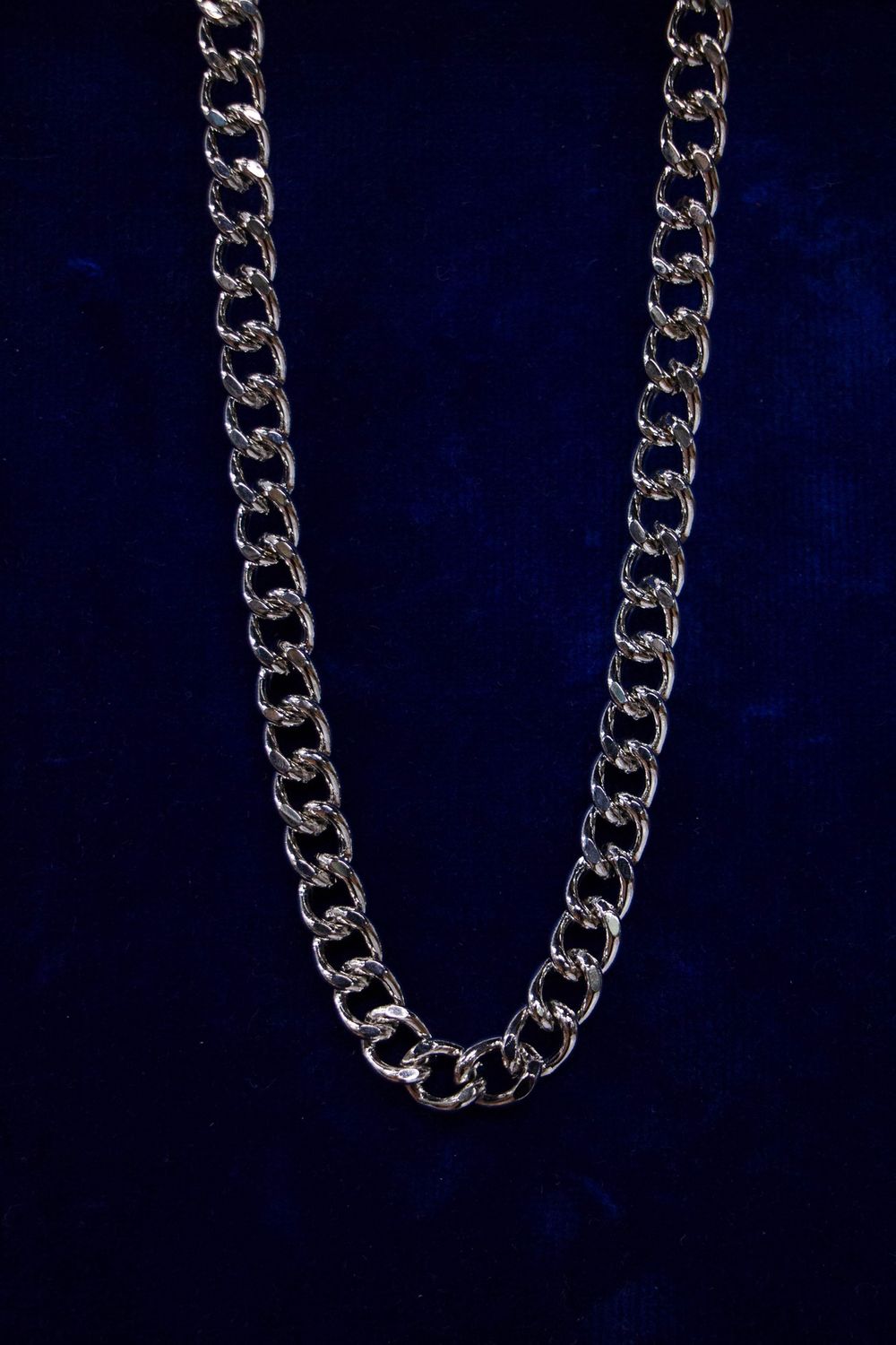 Silver Tight Curb Chain Necklace