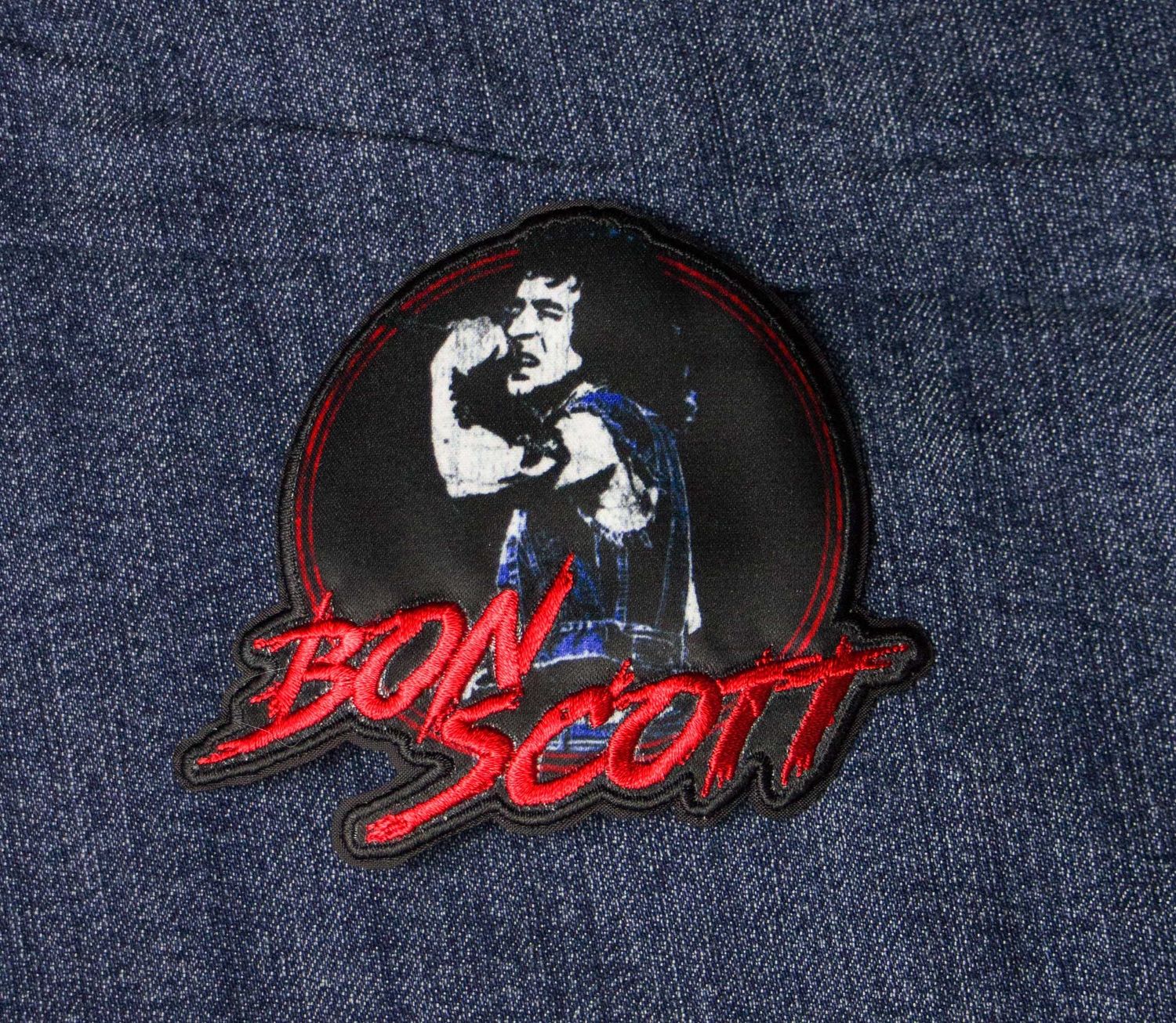 AC/DC Bon Scott Singing Iron-On Patch