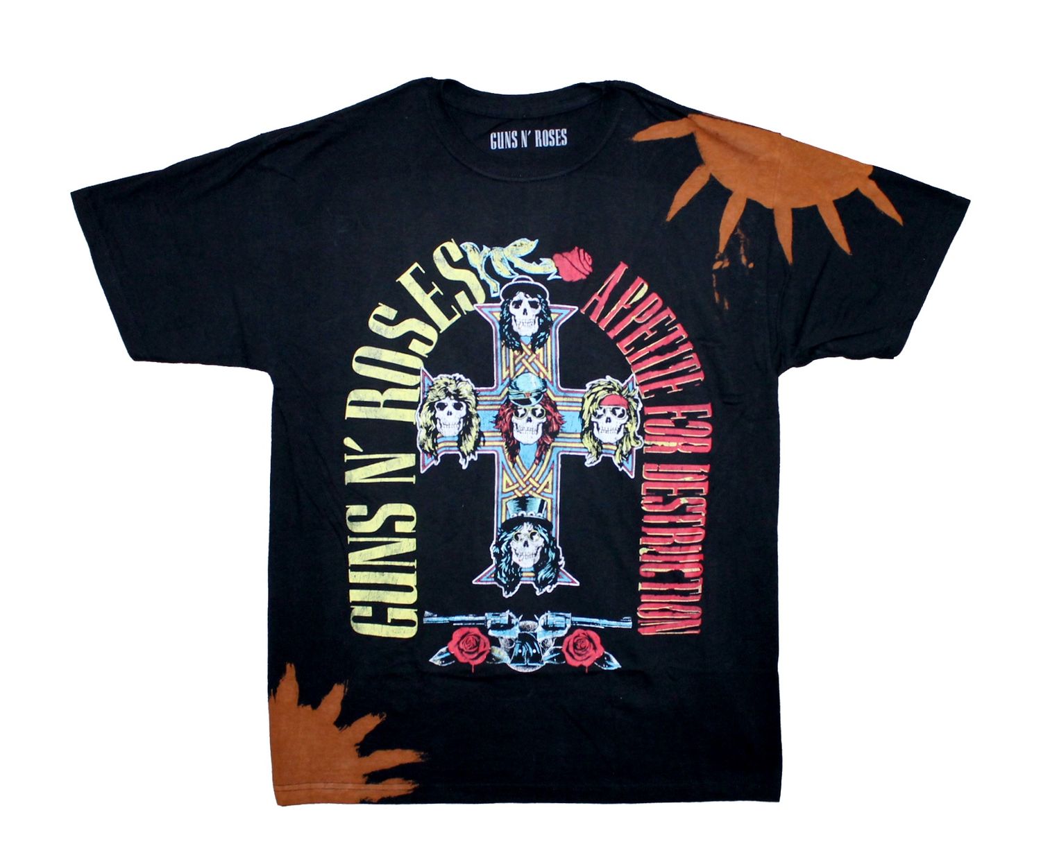 Guns N Roses Appetite Cross Bleach - Black