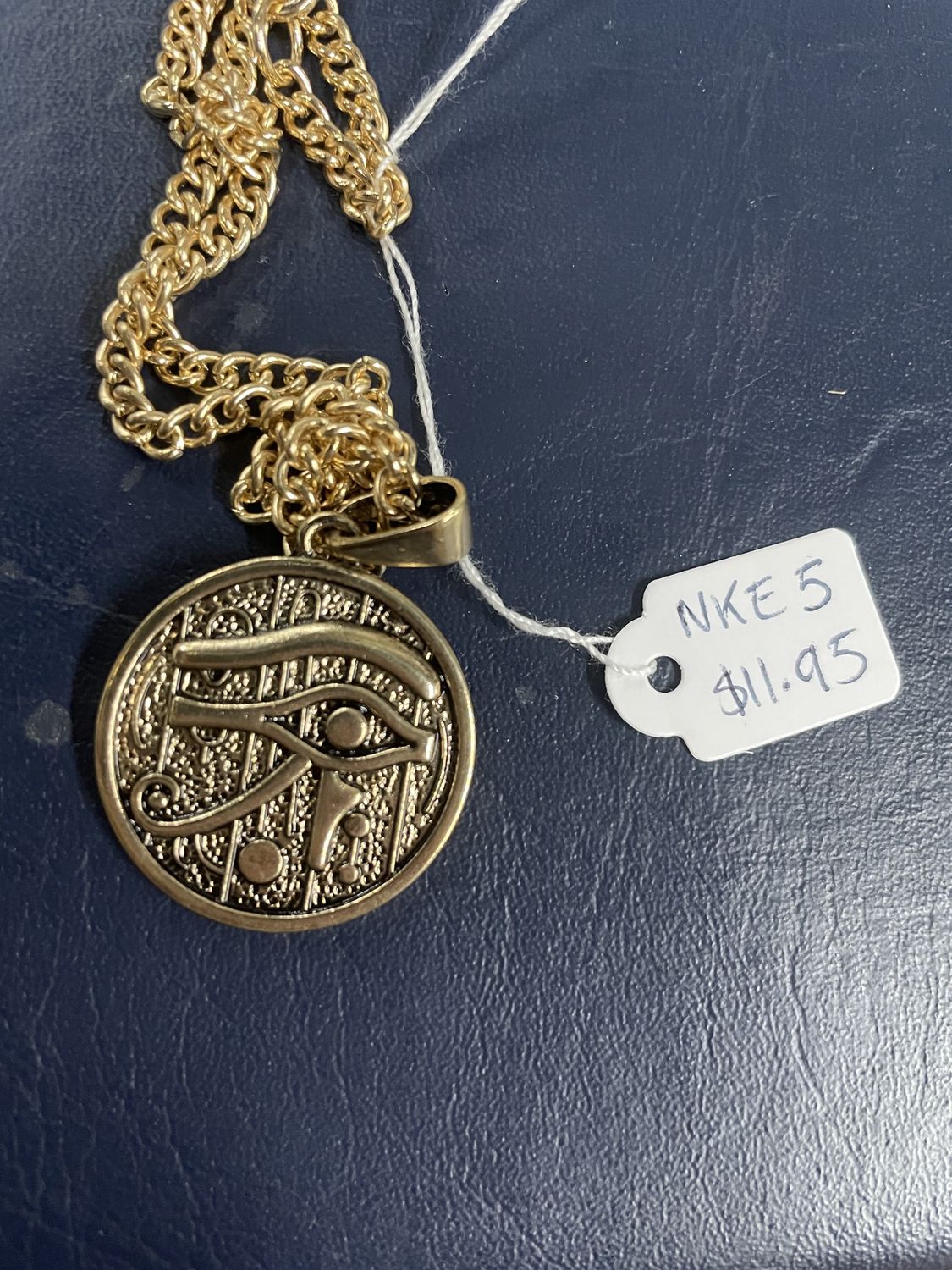 Gold Circular Eye of Horus (Ra) Necklace