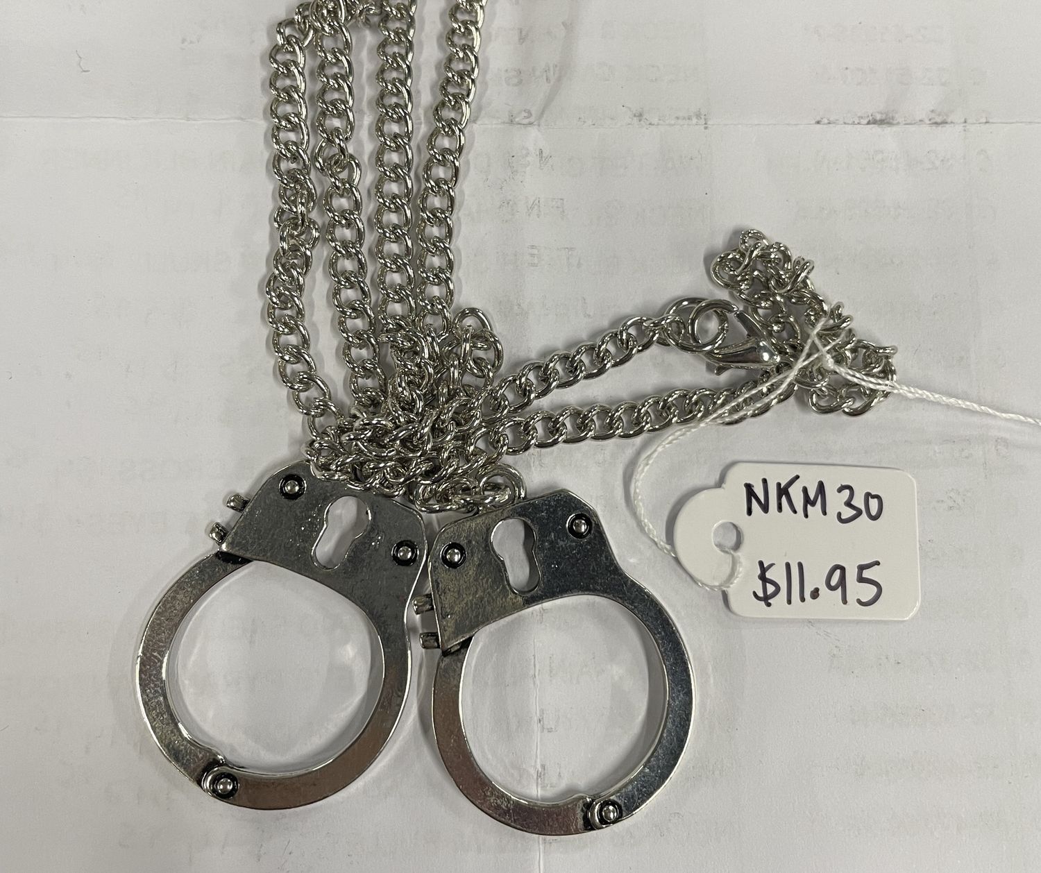 Silver Large Handcuffs Necklace