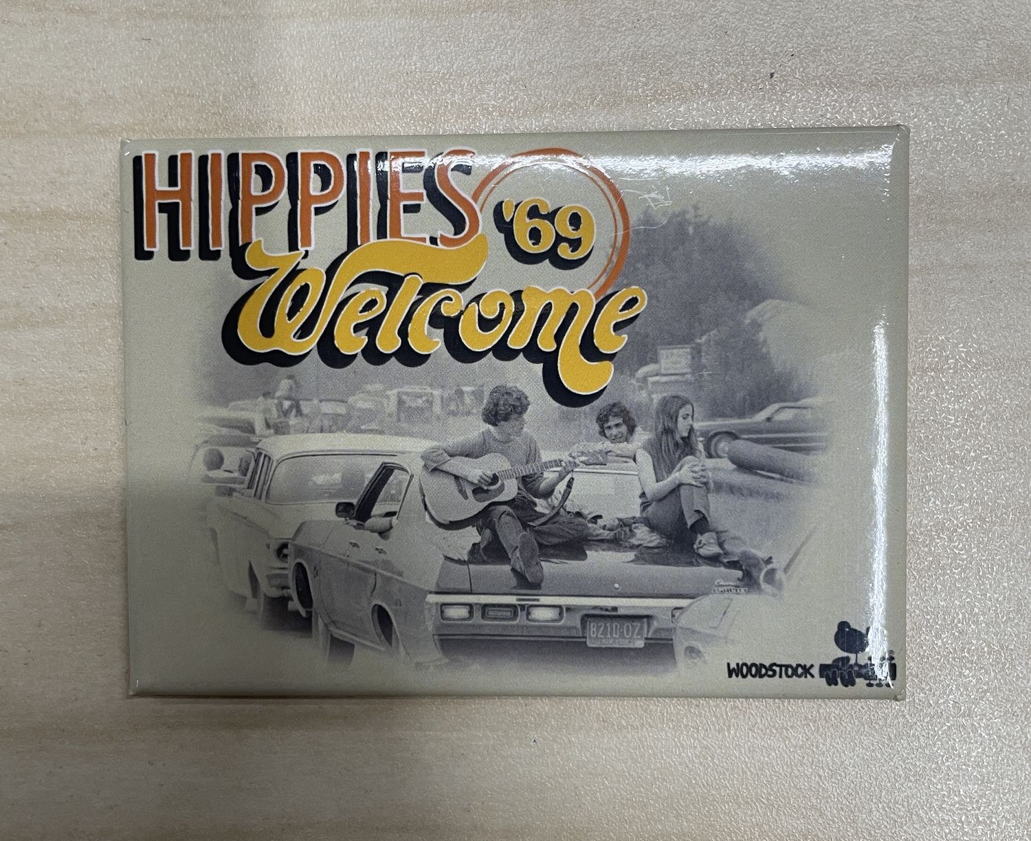 Hippies Welcome Woodstock '69 Flat Magnet