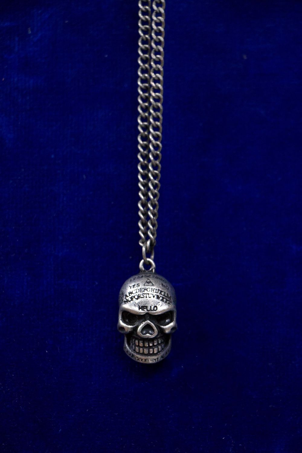 Skull w/ Ouija Board Inscription Necklace
