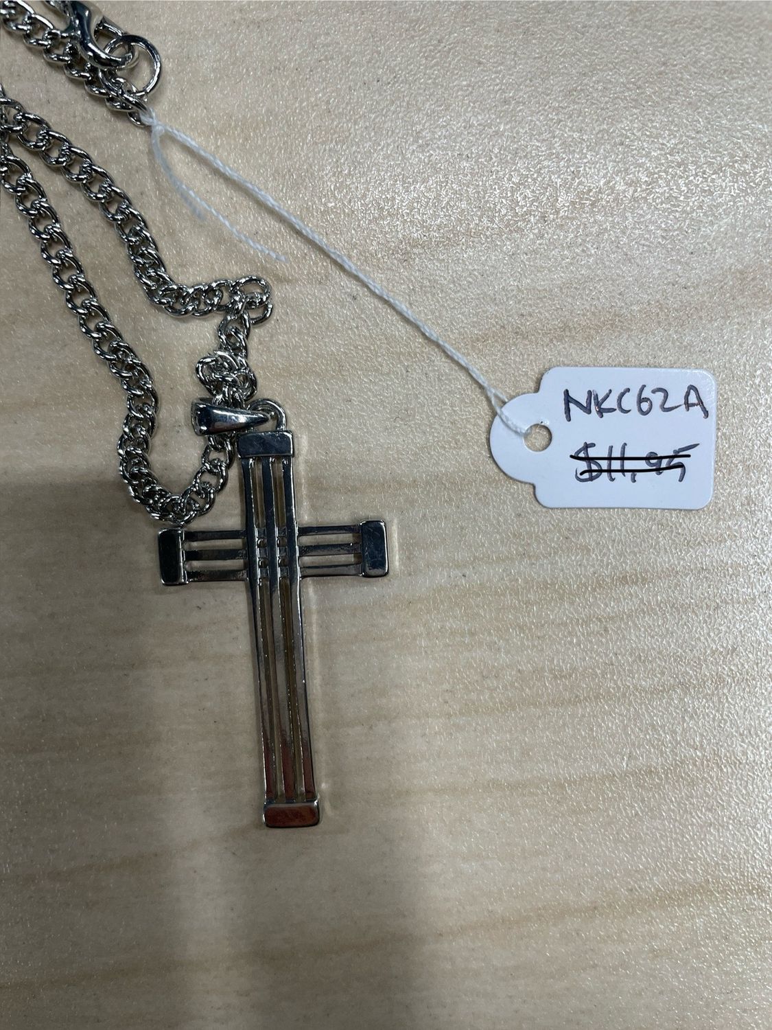 3-Lines Cross Pendant Necklace