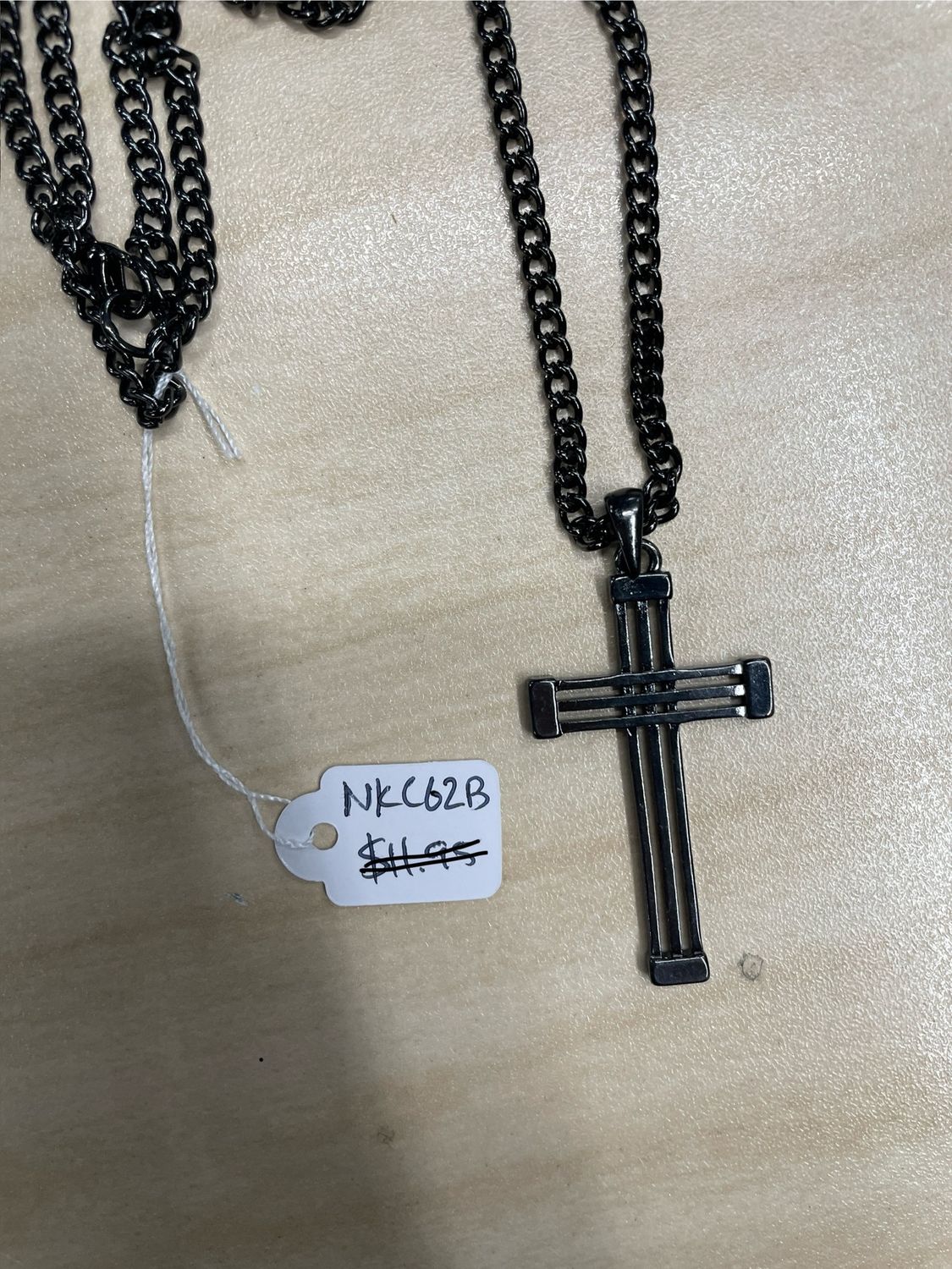 3-Lines Cross Pendant Necklace