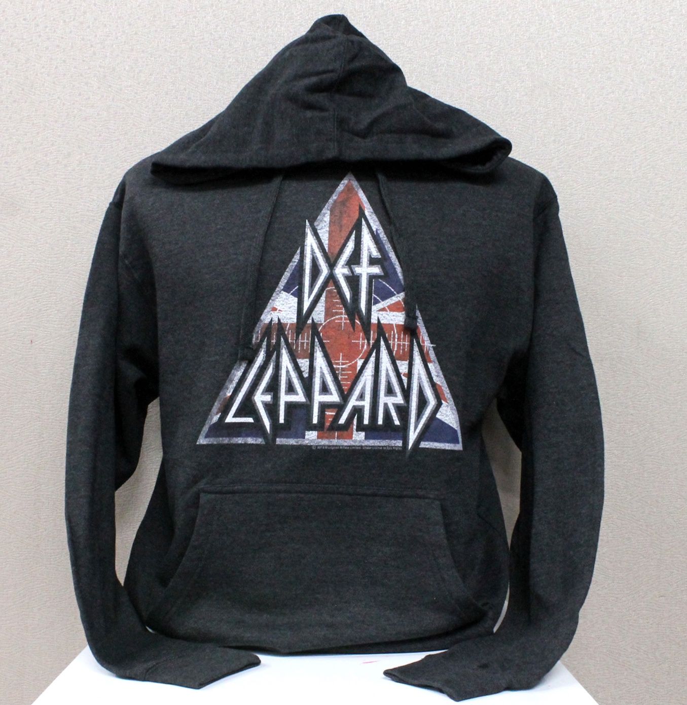 Def Leppard Target Brit Logo Pullover Hoodie - Charcoal Heather