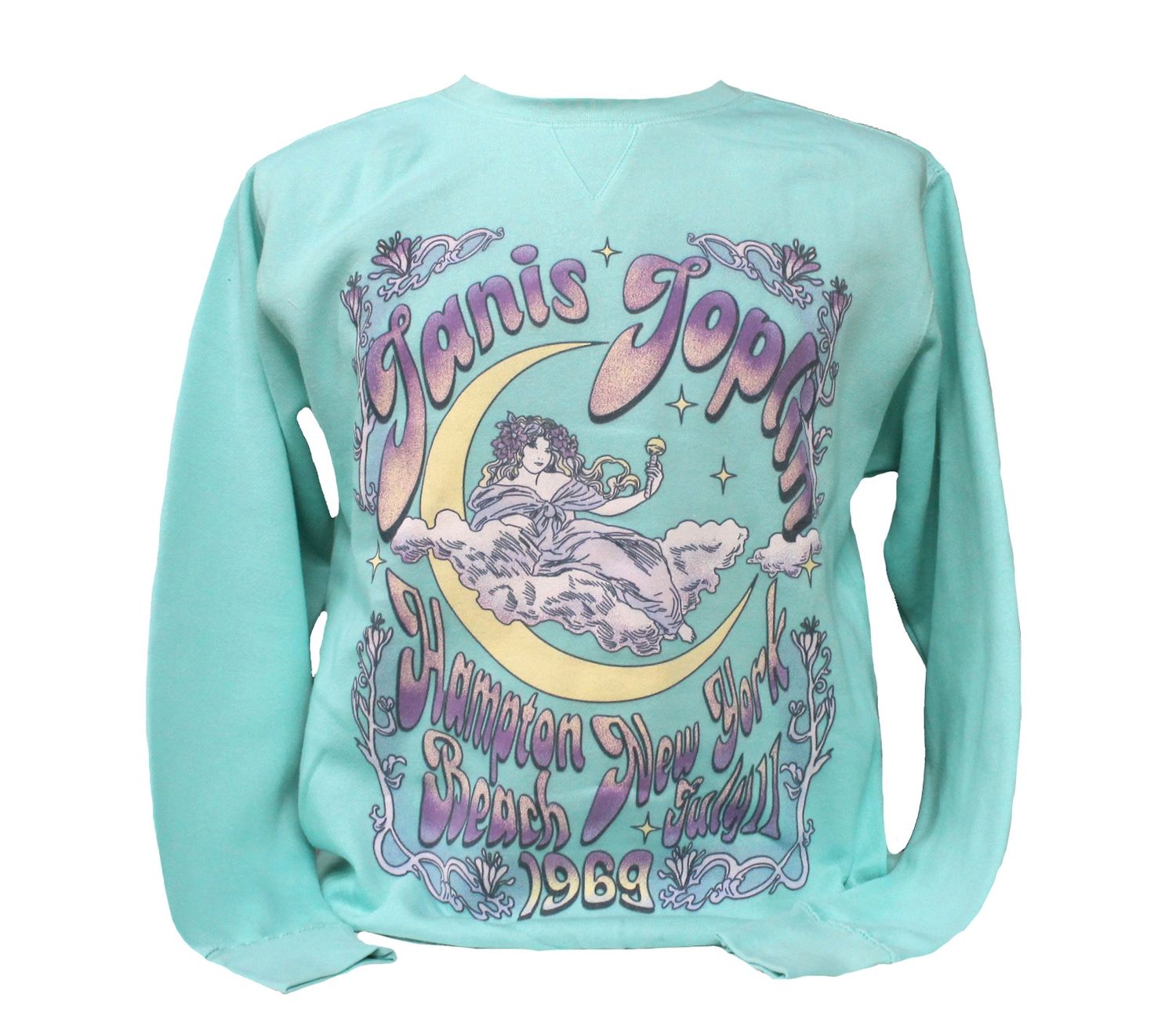 Janis Joplin Moon Pullover Crewneck - Mint