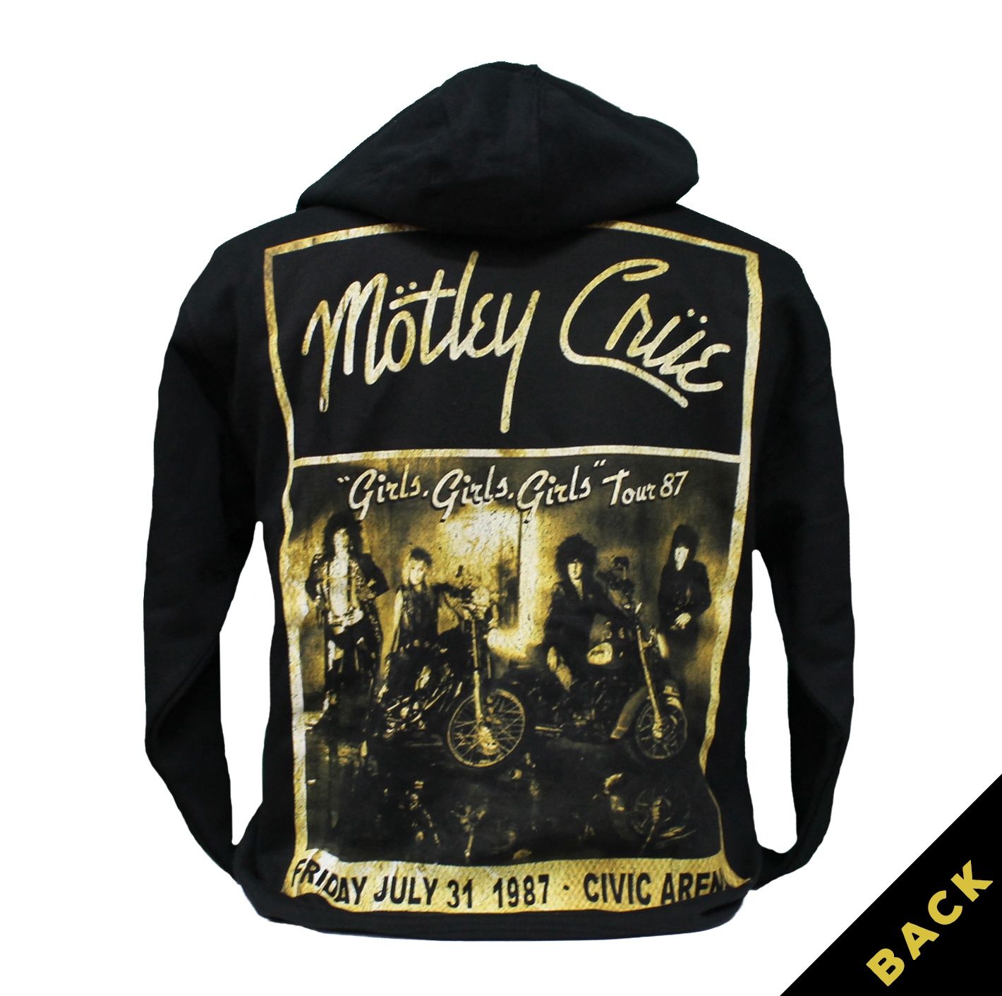 Motley Crue 1987 Stage Crue Zip-up Hoodie - Black