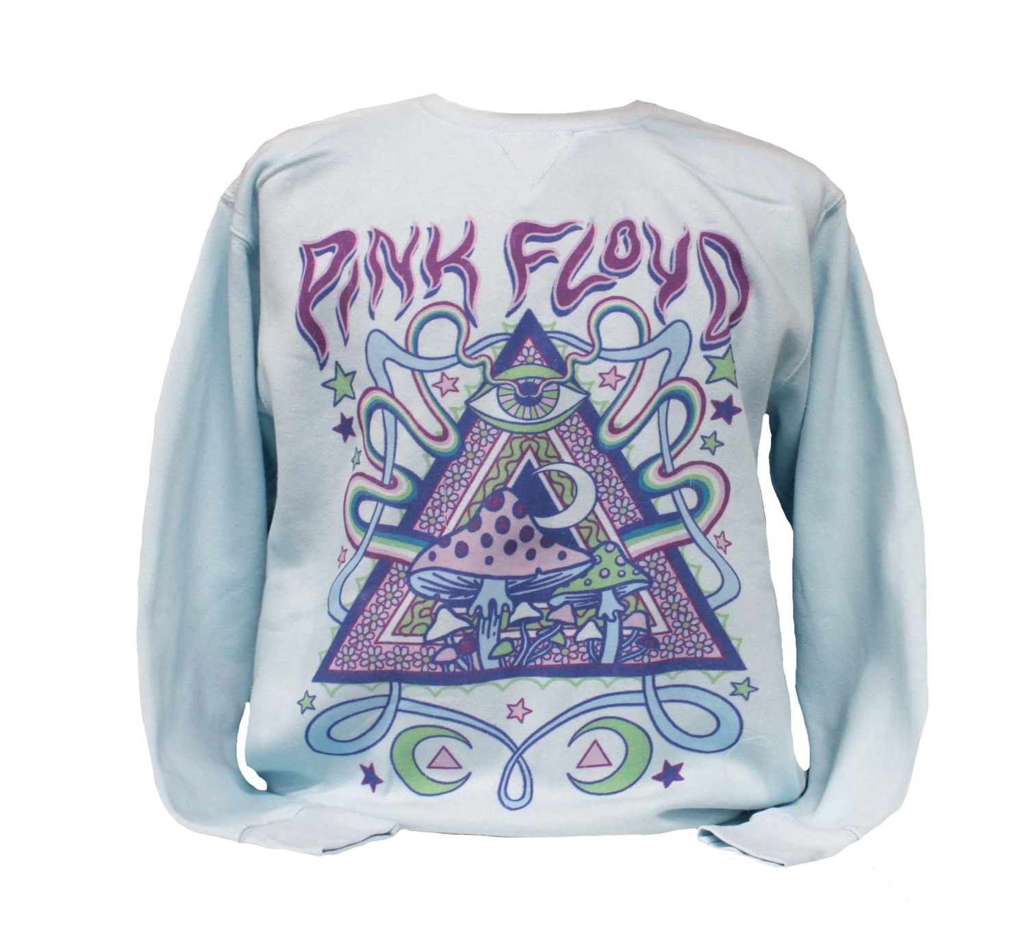 Pink Floyd Mystic Triangle Pullover Crewneck - Light Blue