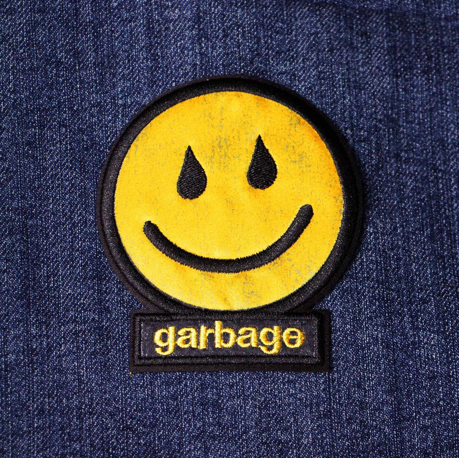 Garbage Smiley Face Iron-On Patch