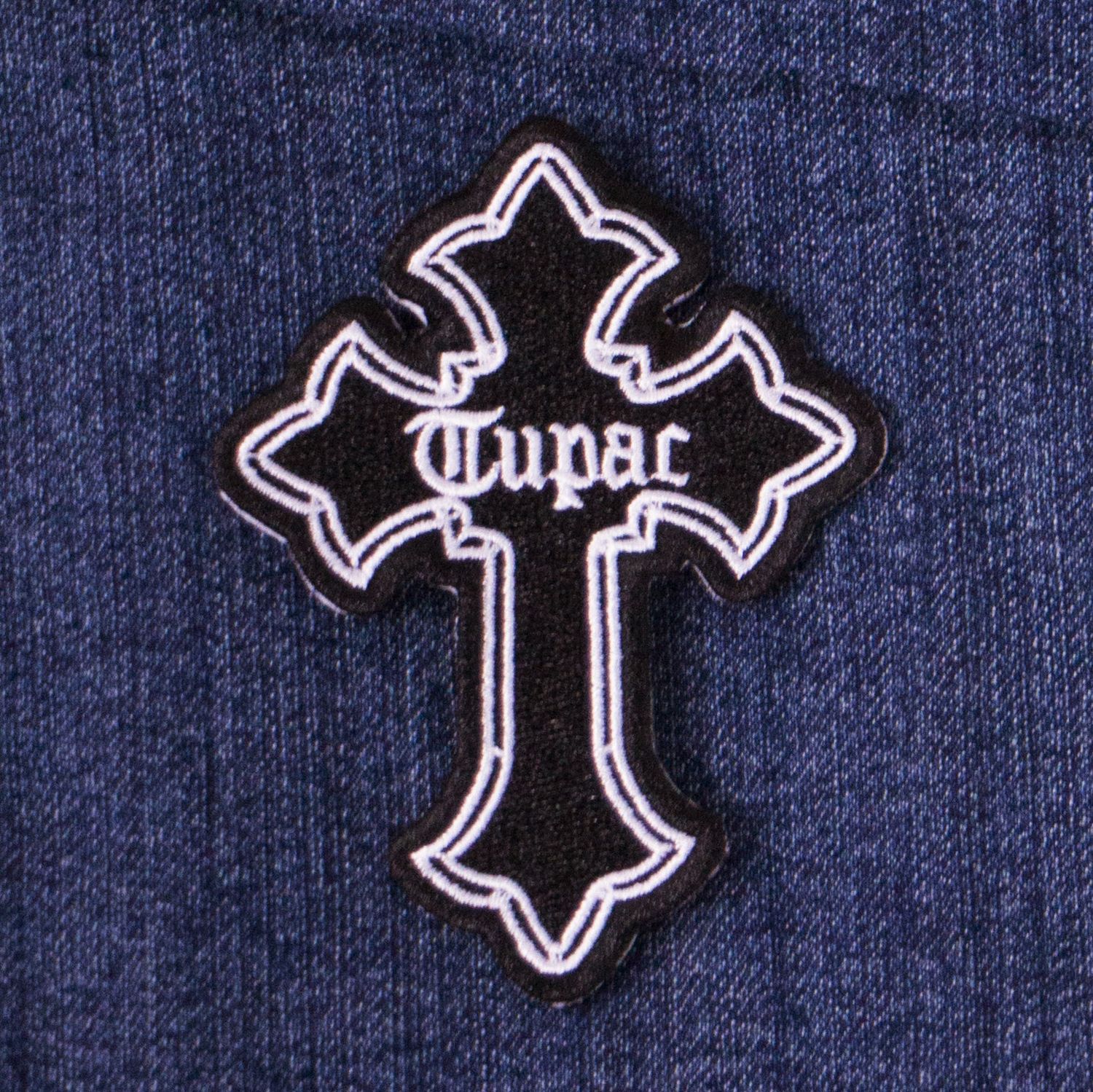 Tupac Cross Iron-On Patch