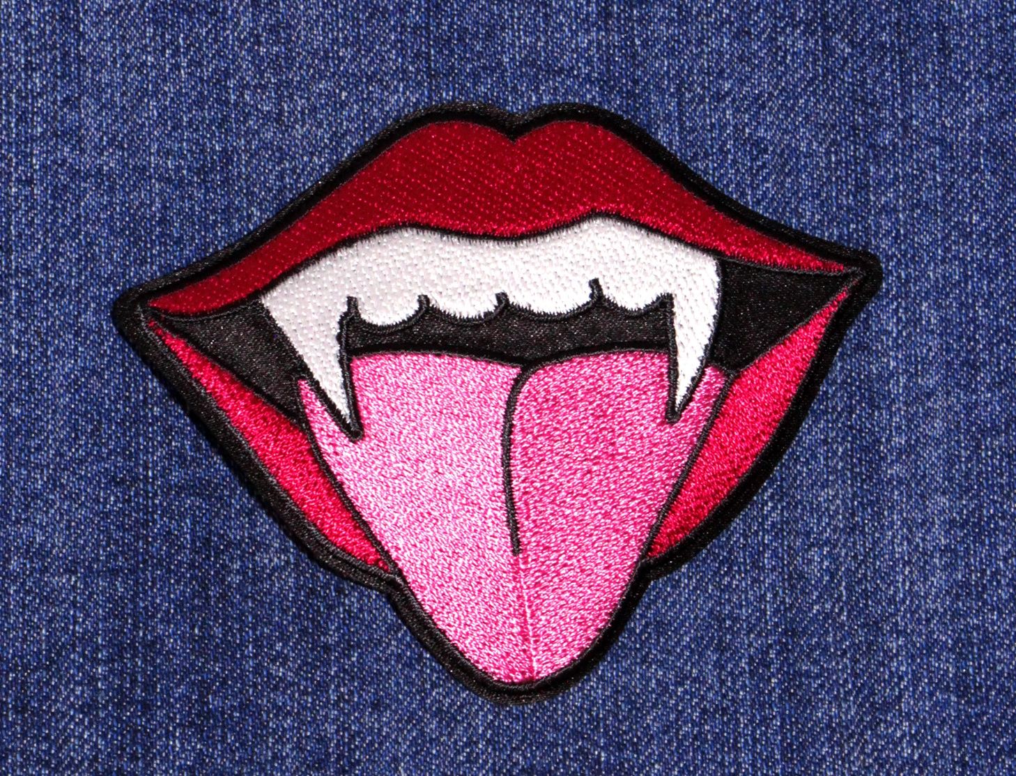 Vampire Mouth Iron-On Patch