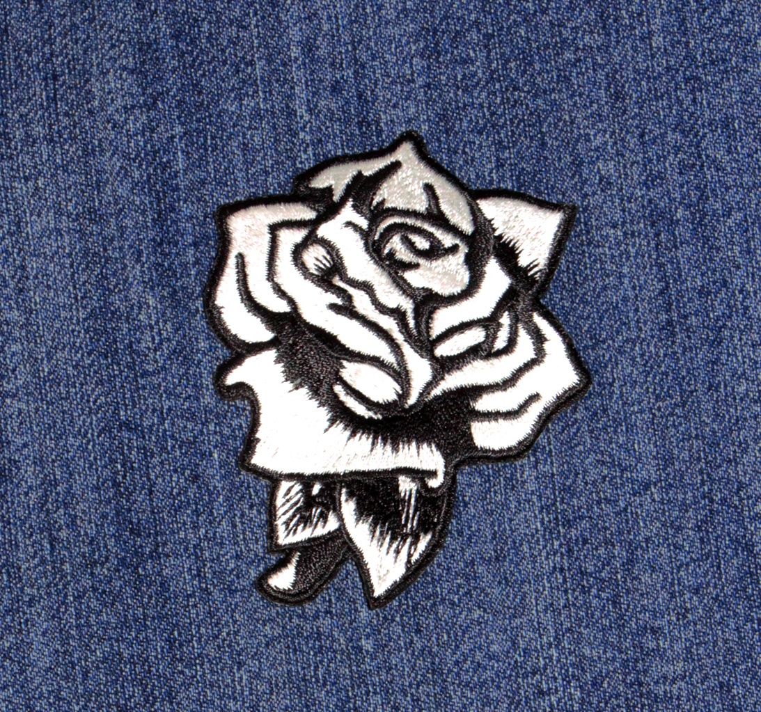 White Rose Iron-On Patch